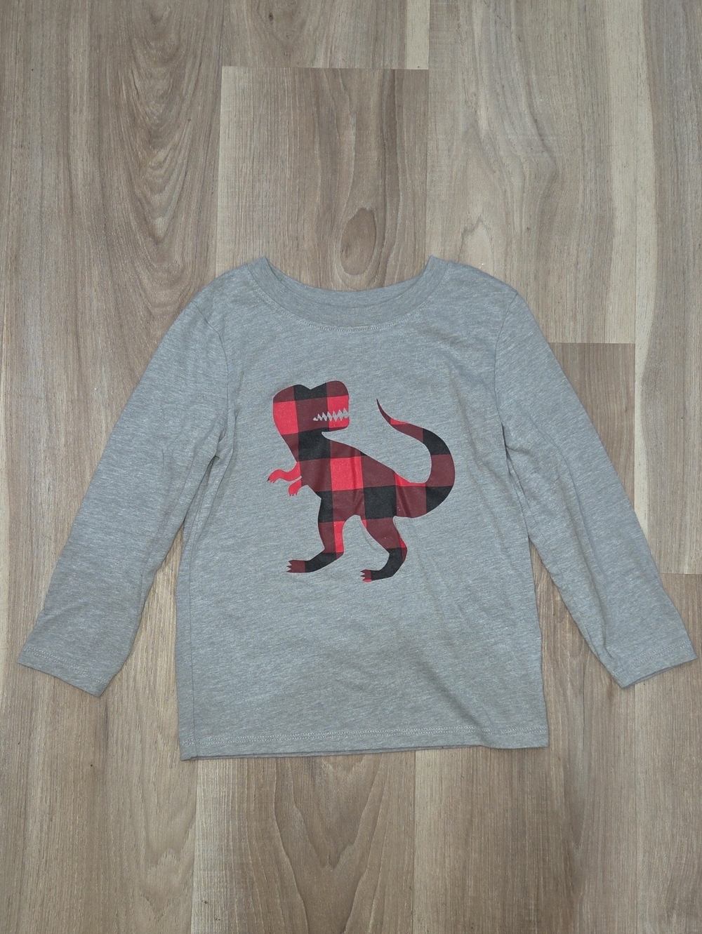 •Cat & Jack• Toddler Boy Gray Long Sleeve Dinosaur Tee